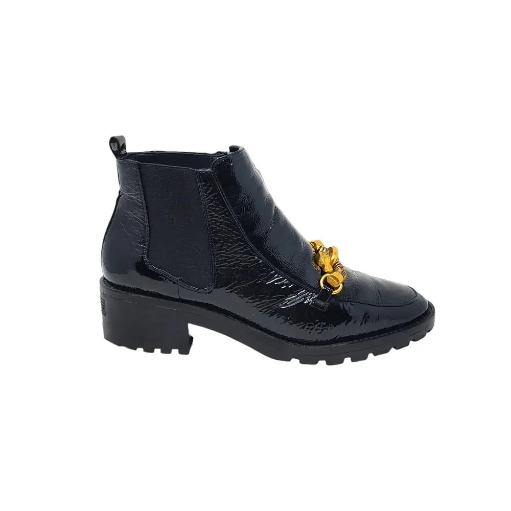 Tory Burch Jessa 45MM Lug Sole Chelsea Boots Perfect Black 61392 Size US 9.5